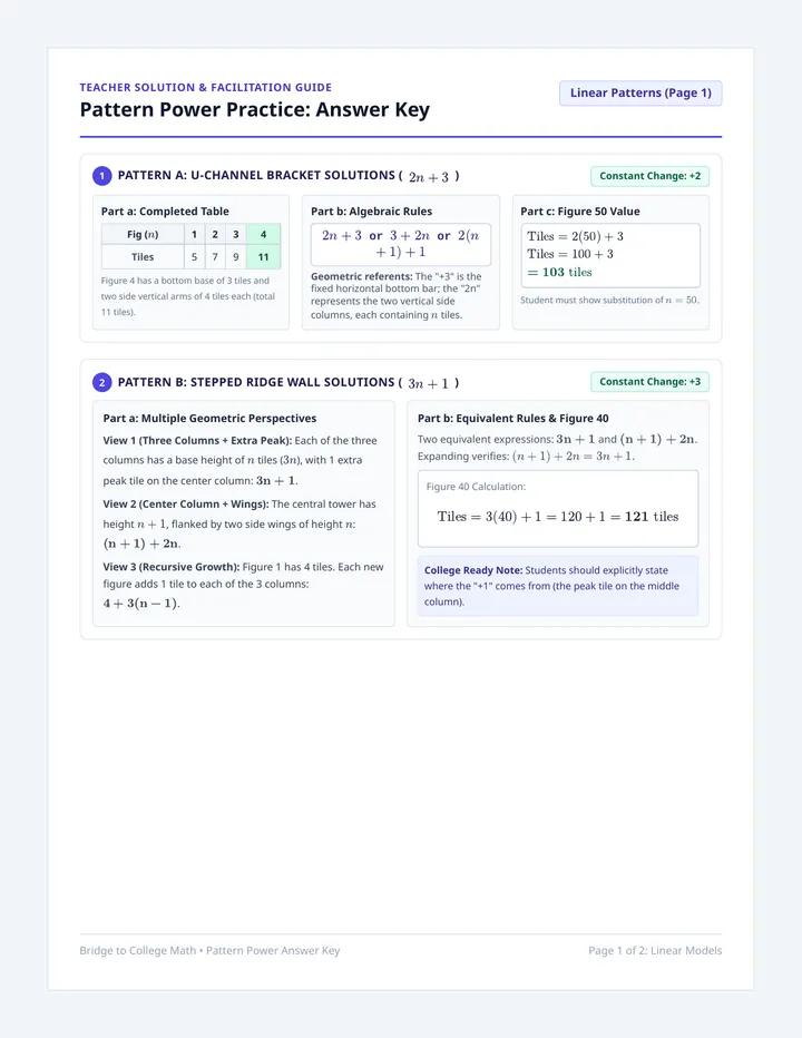 Pattern Power Answer Key