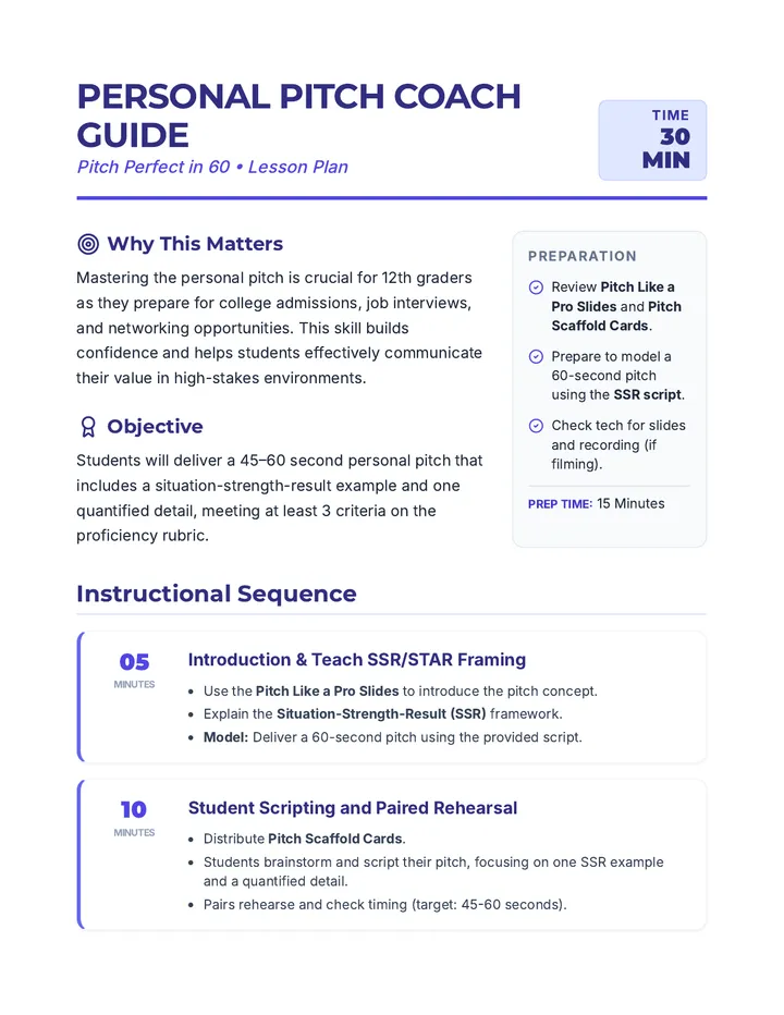 Personal Pitch Coach Guide