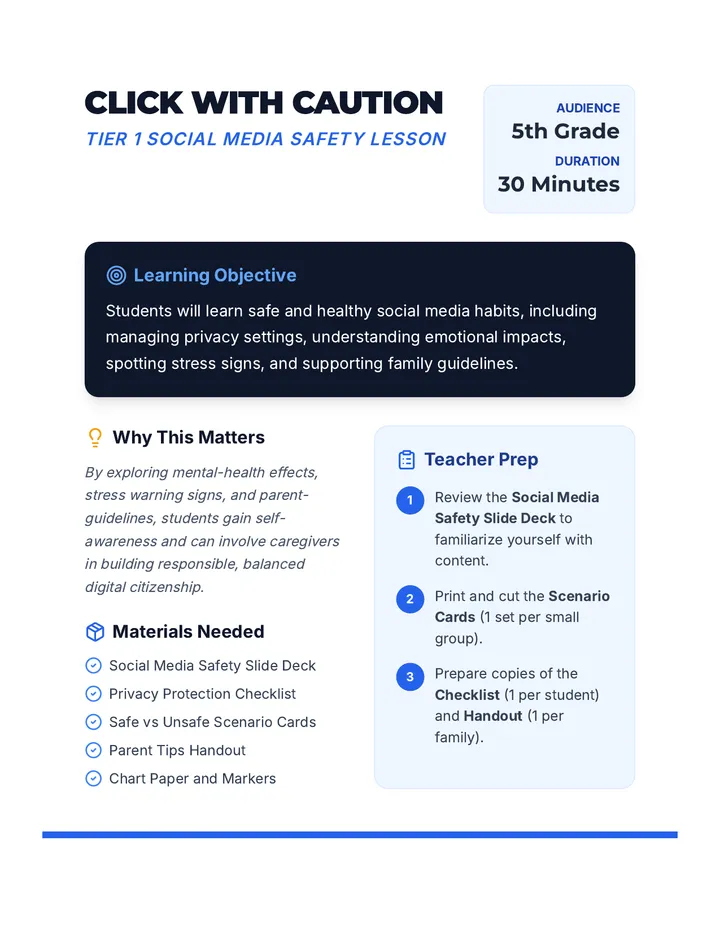 Click With Caution Lesson Plan