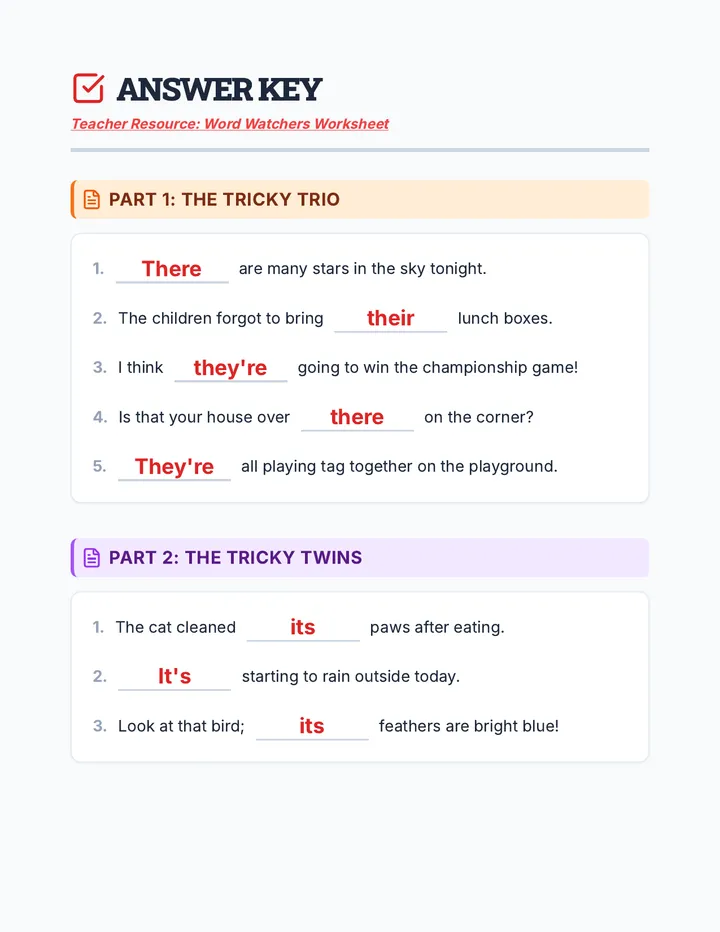 Contraction Case Answer Key