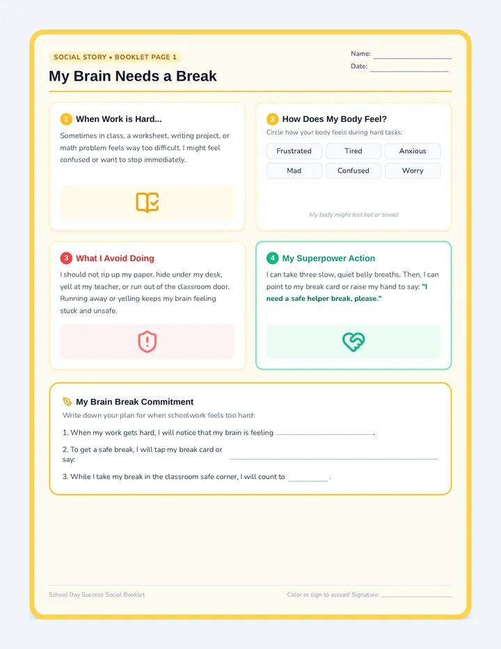 School Success Social Stories
