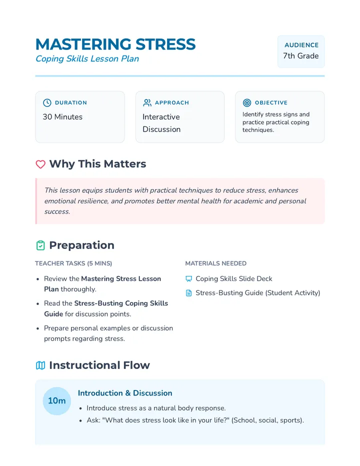 Mastering Stress Lesson Plan