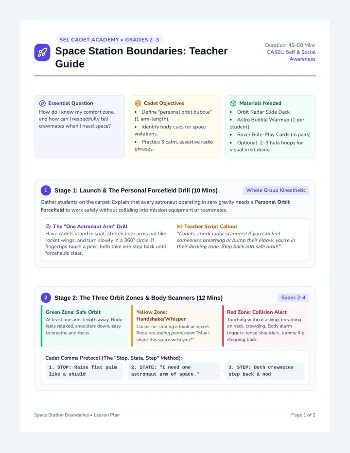 Space Station Teacher Guide