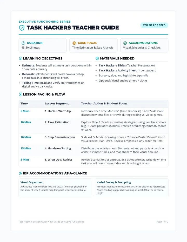Task Hackers Teacher Guide