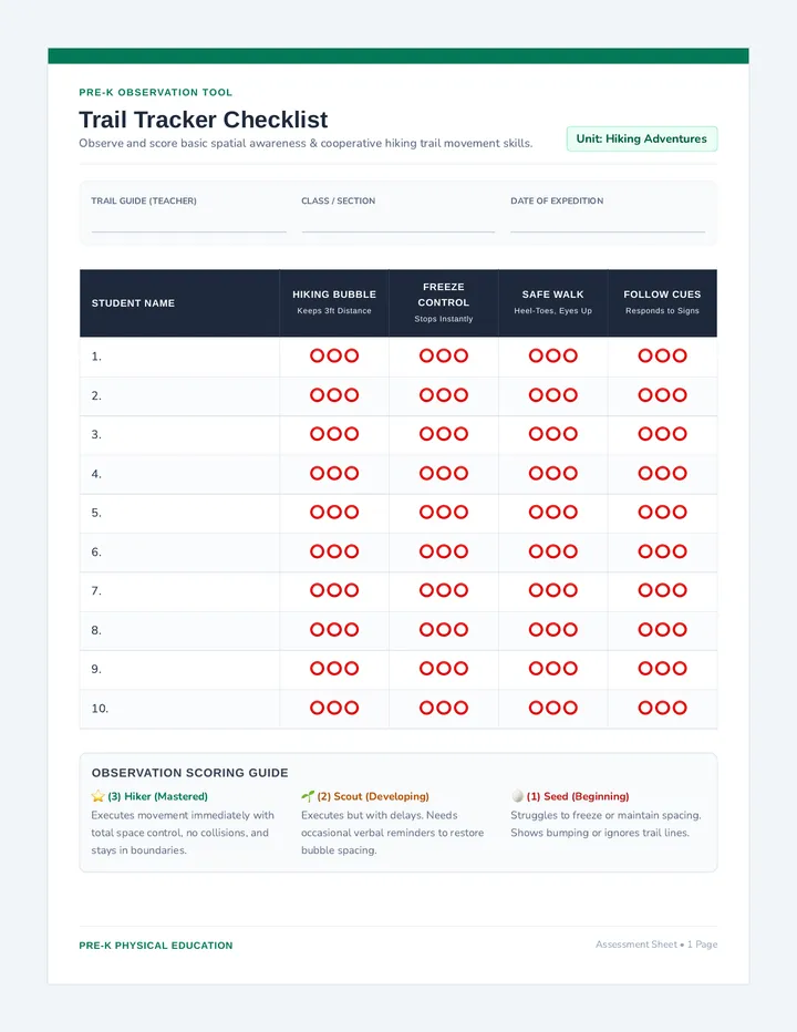 Trail Tracker Checklist