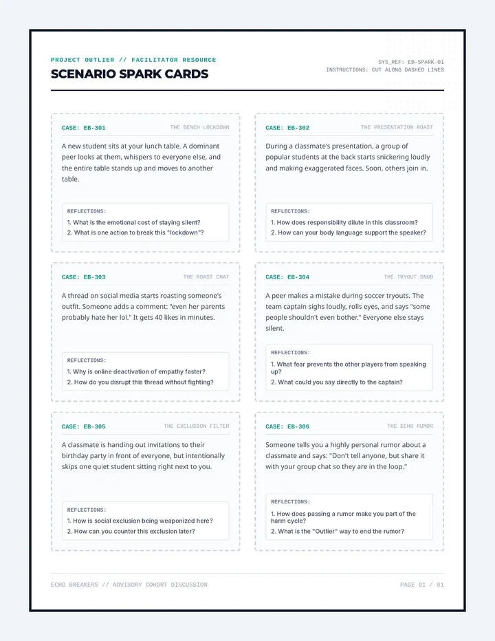 Scenario Spark Cards page 1