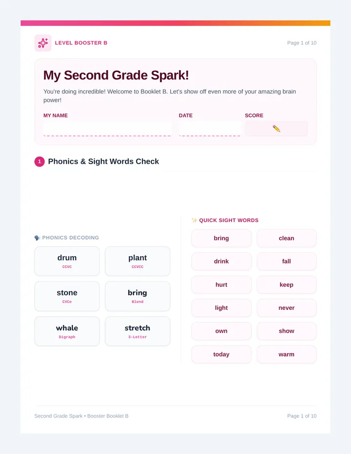 Spark Practice Booklet B