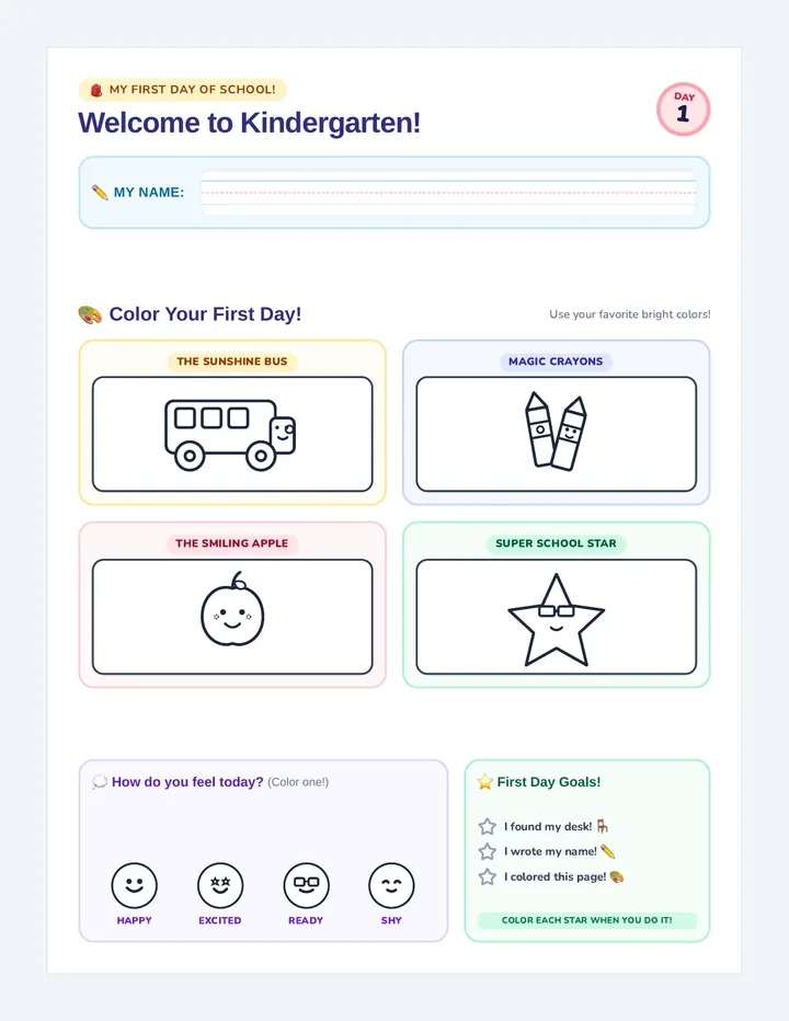 Kindergarten Launchpad Worksheet