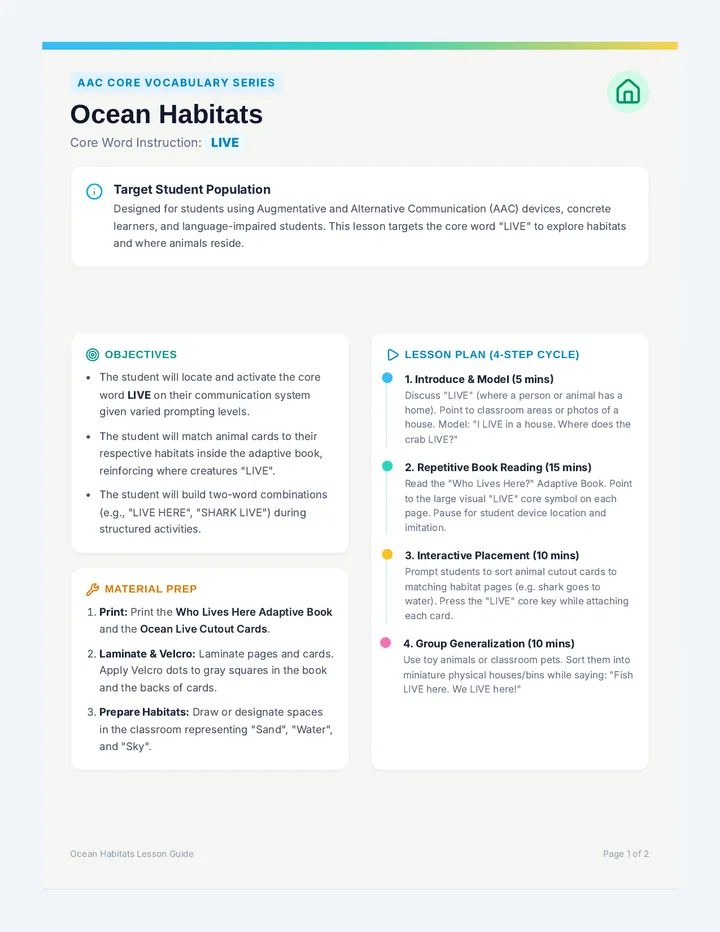 Ocean Habitats Teacher Guide