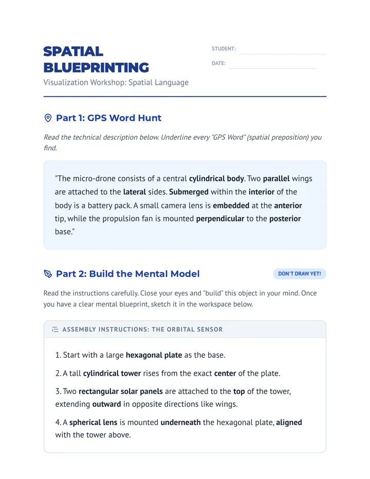Spatial Blueprinting Worksheet