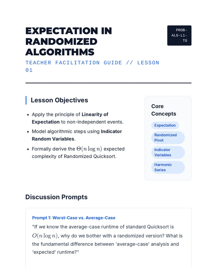 Algorithm Efficiency Teacher Guide