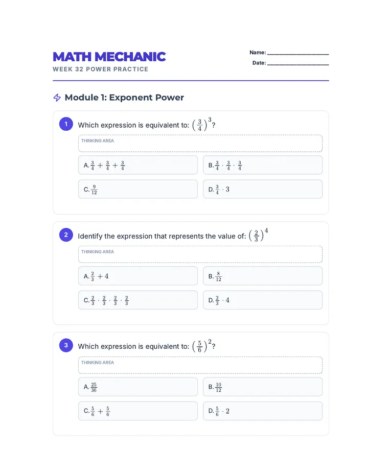 Math Mechanic Packet