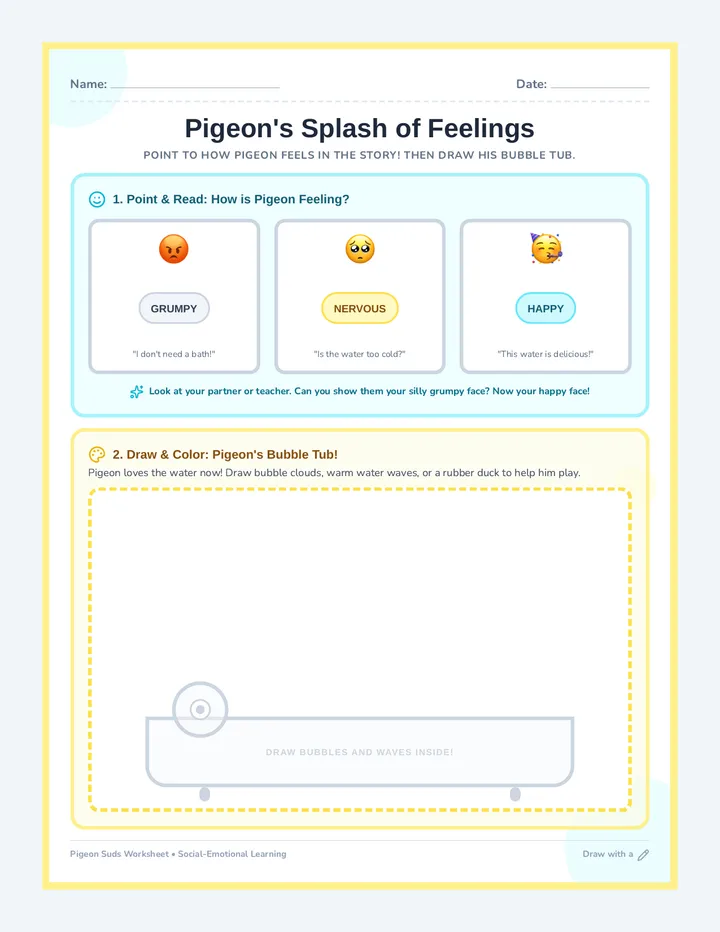 Pigeon Feelings Worksheet