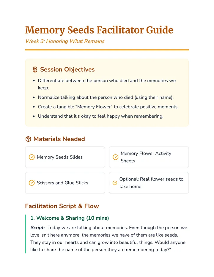Memory Seeds Facilitator Guide