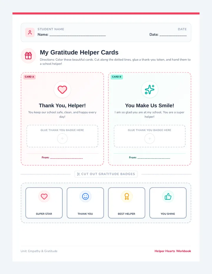 Gratitude Helper Cards