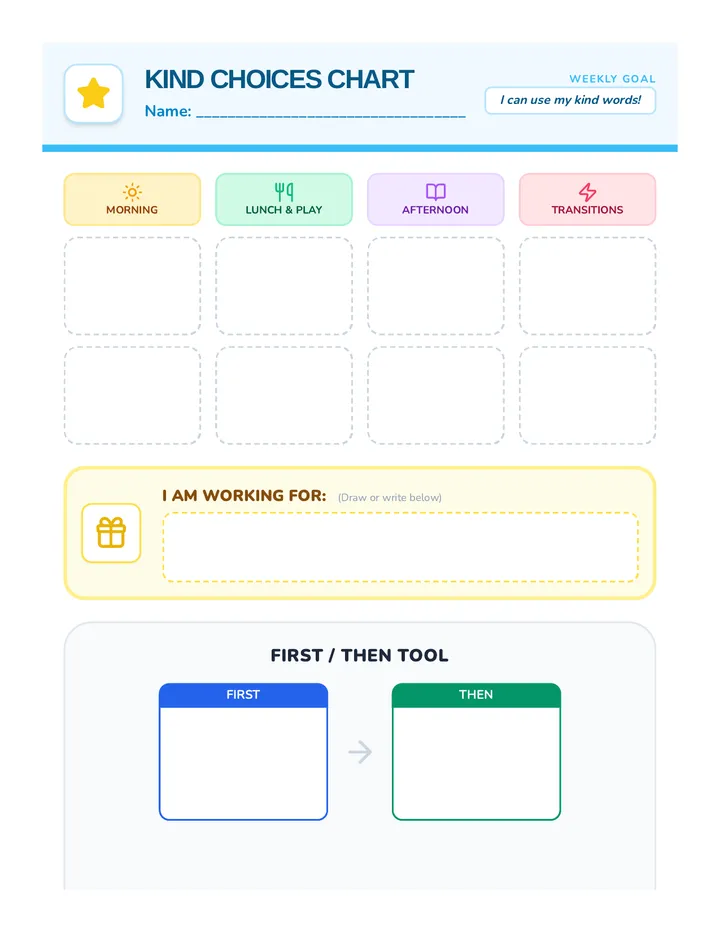 Kind Choices Sticker Chart
