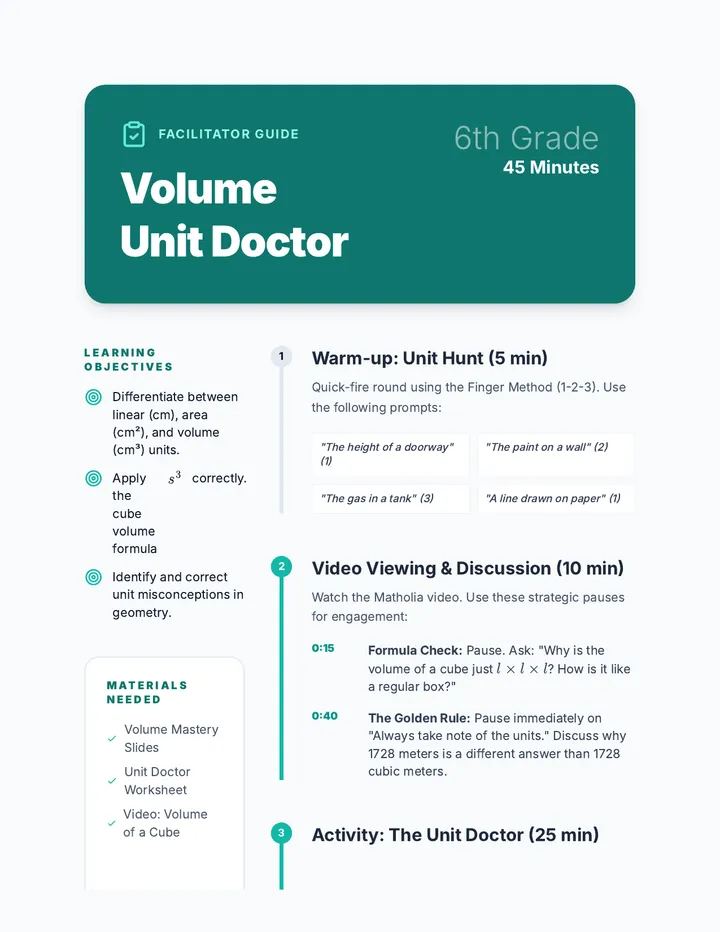 Unit Doctor Teacher Guide