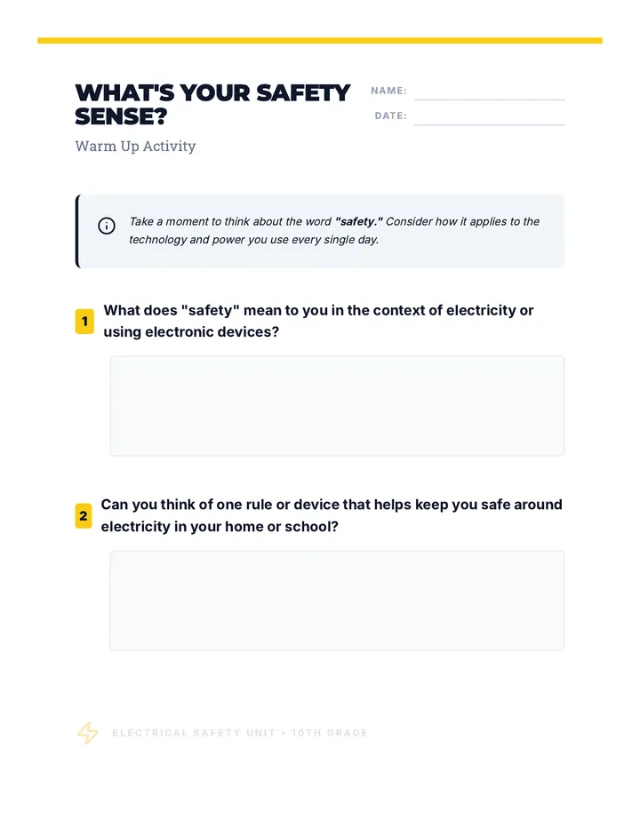 Safety Sense Warm Up