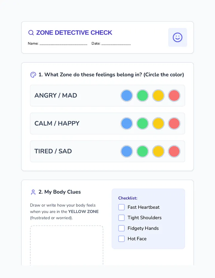 Zone Check Worksheet