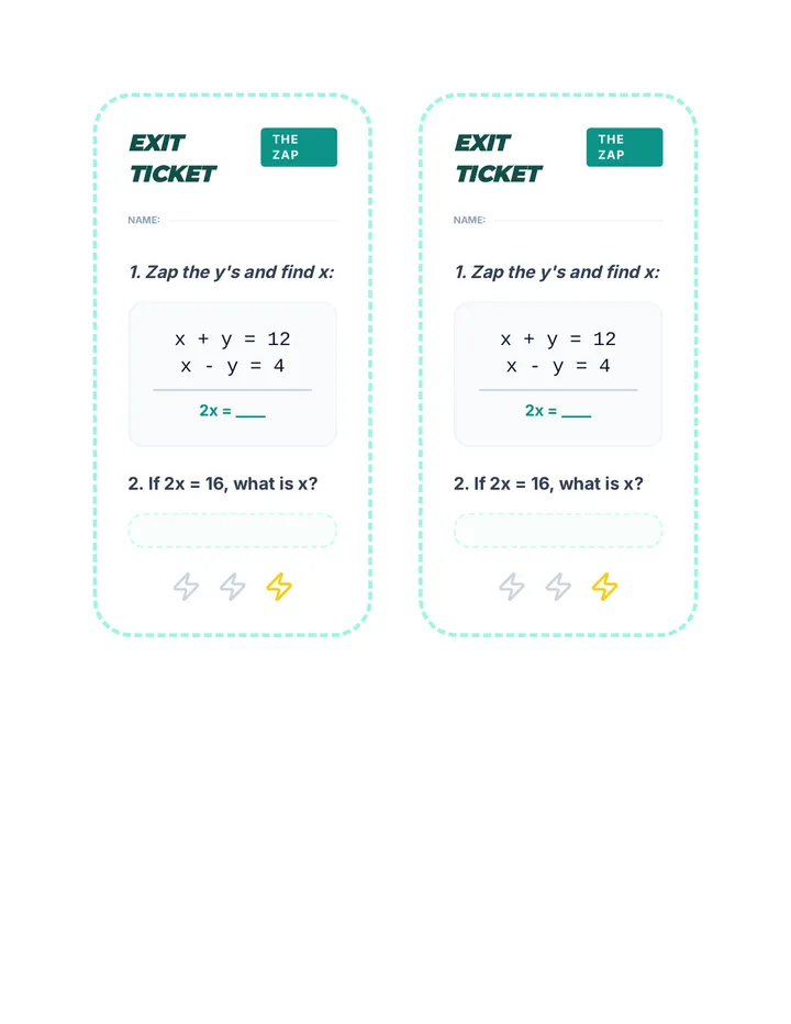Elimination Exit Ticket