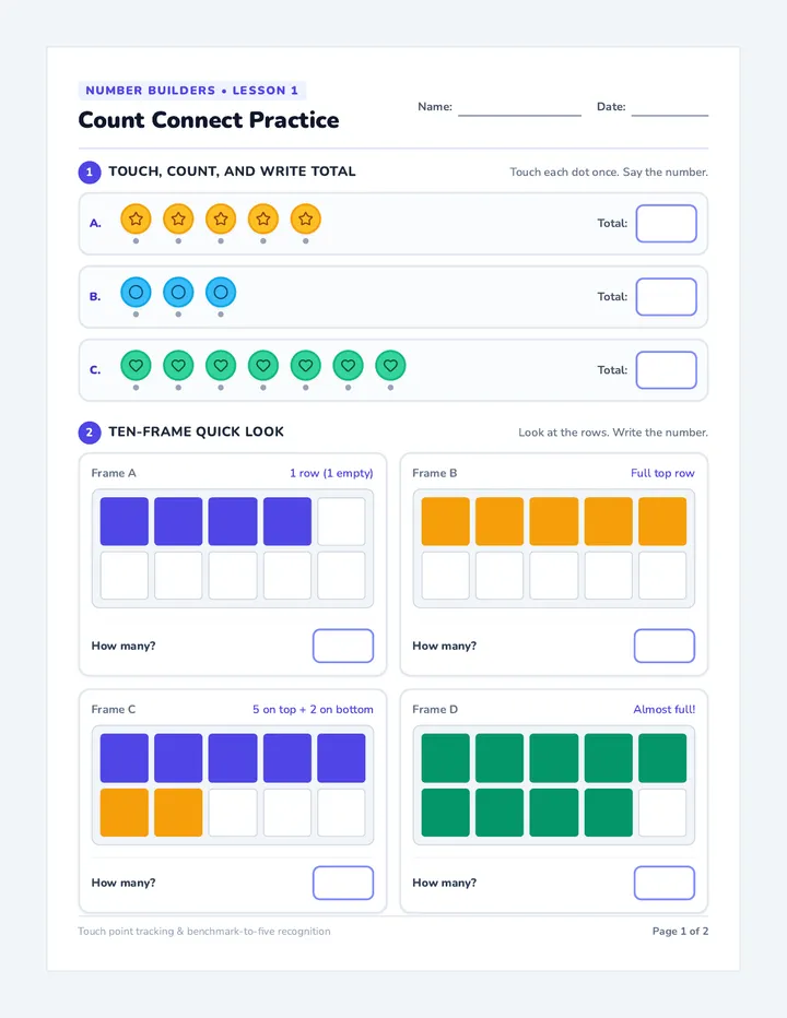 Count Connect Worksheet