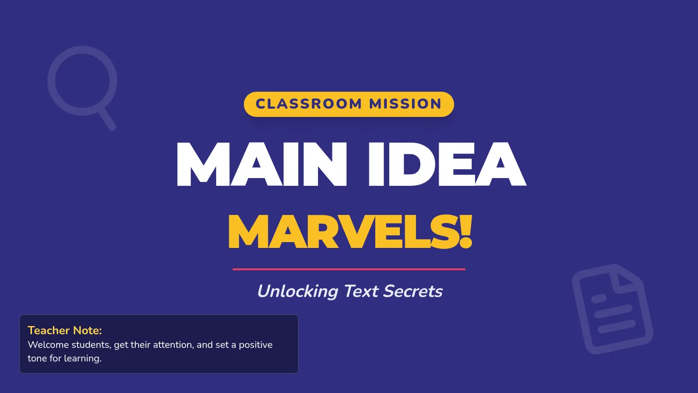 Main Idea Marvels Slide Deck
