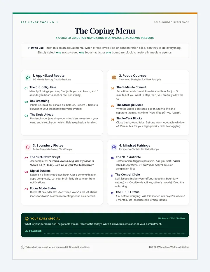 Coping Skills Menu
