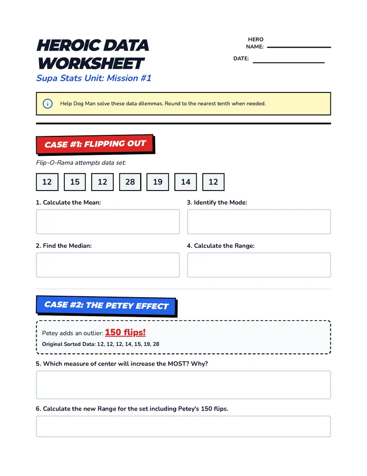 Heroic Data Worksheet