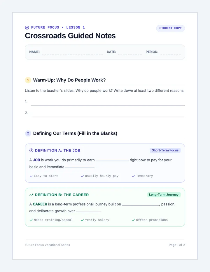 Crossroads Guided Notes
