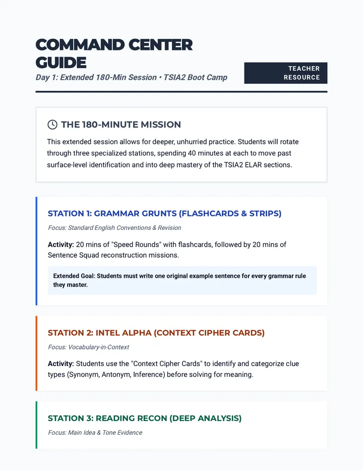 Command Center Teacher Guide
