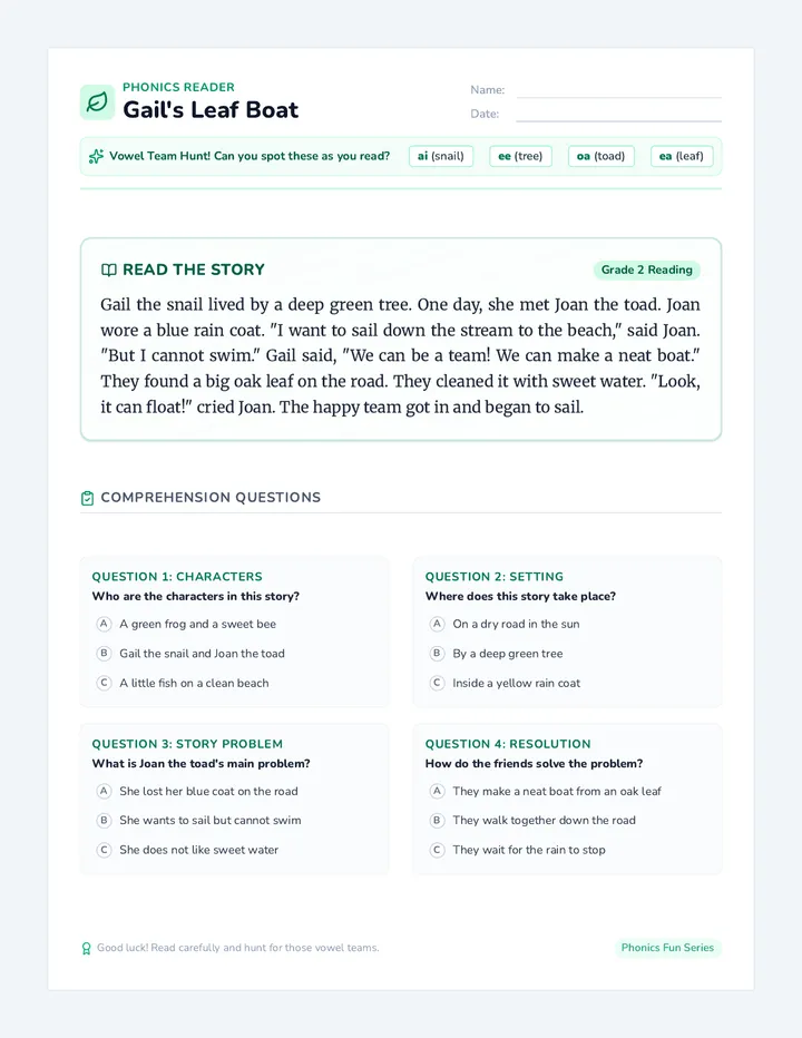 Gail's Leaf Boat Worksheet