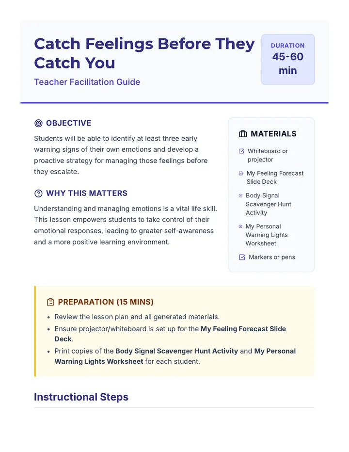 Feeling Forecast Teacher Guide