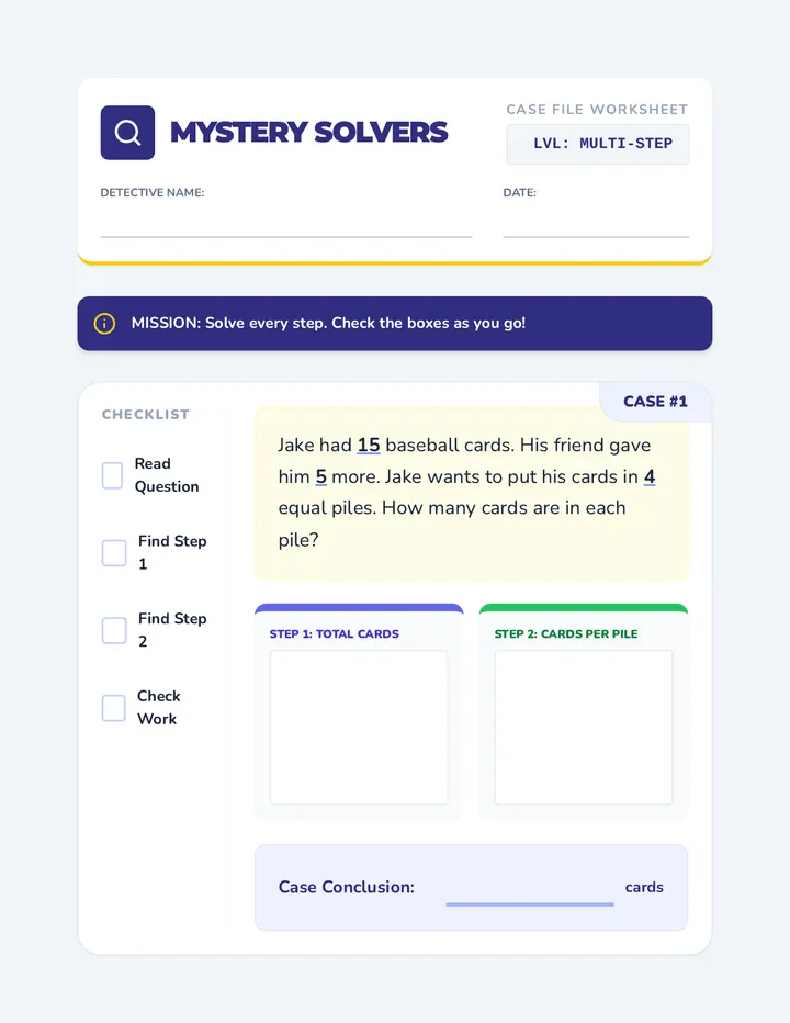 Mystery Solvers Worksheet