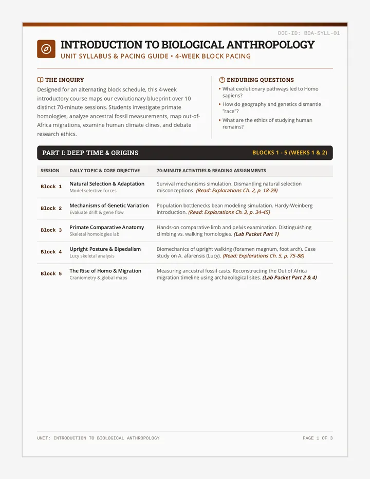 Bone Detectives Syllabus
