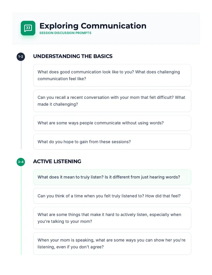 Session Discussion Prompts Guide