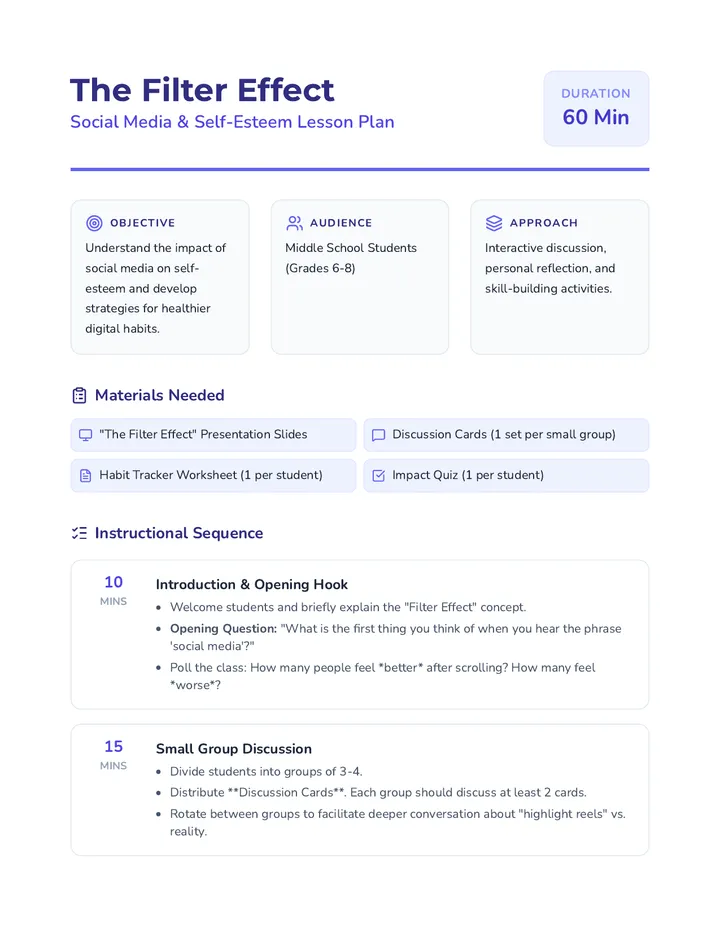 Filter Effect Lesson Plan