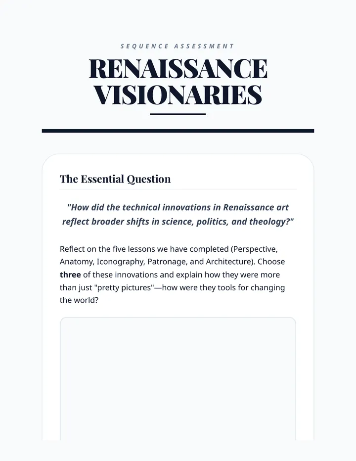 Renaissance Capstone Reflection Assessment