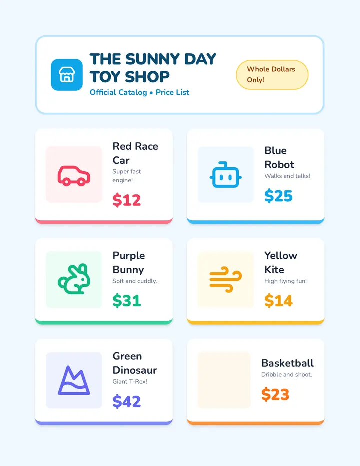 Toy Store Catalog