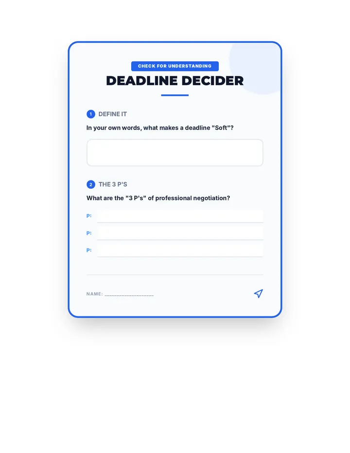 Deadline Decider Exit Ticket