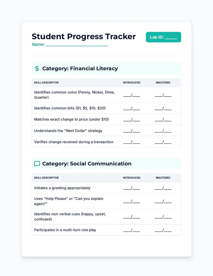 Progress Tracking Checklists