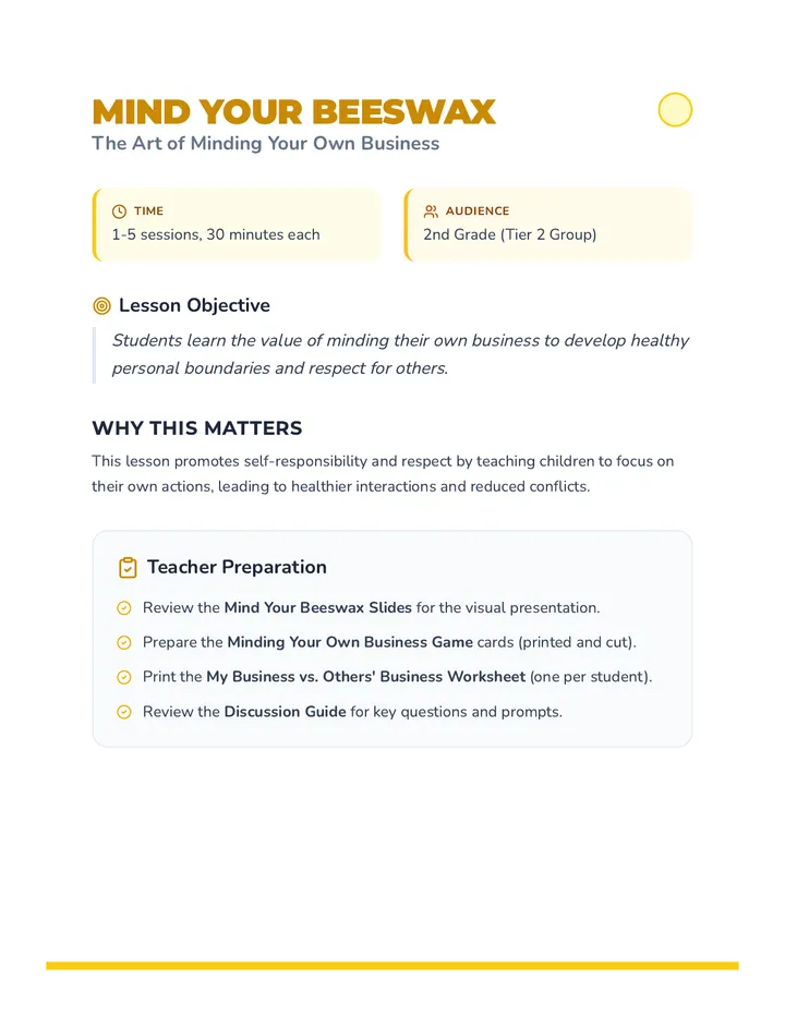 Mind Your Beeswax Lesson Plan