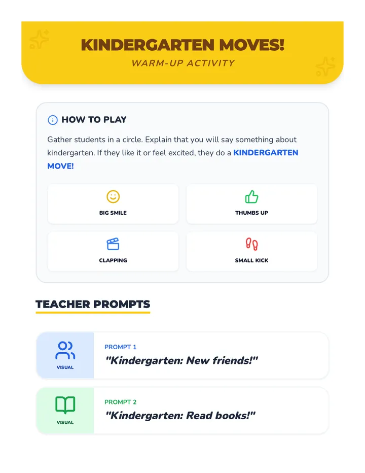 Kindergarten Readiness Warm Up