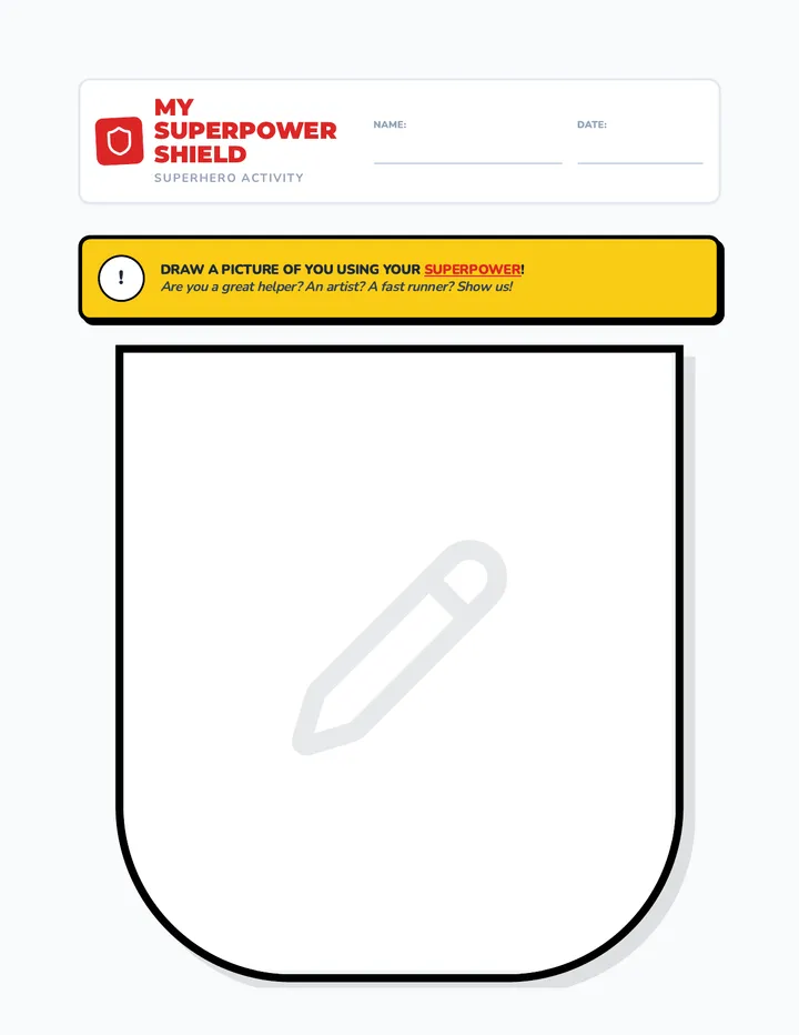 Superpower Shield Activity Sheet