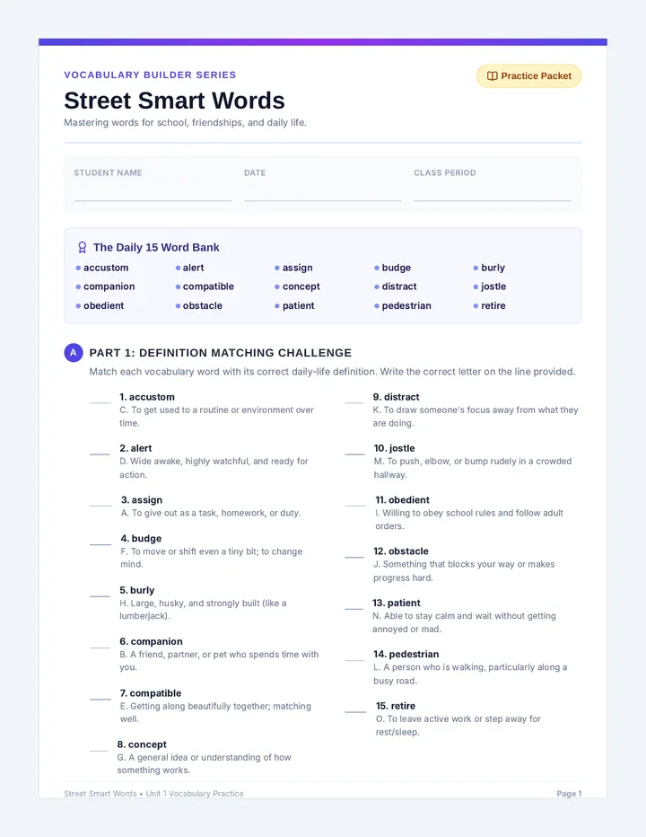 Street Smart Practice Packet