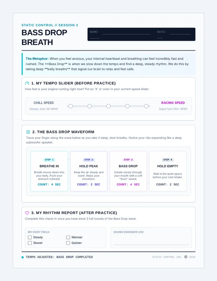 Bass Drop Breathing Worksheet