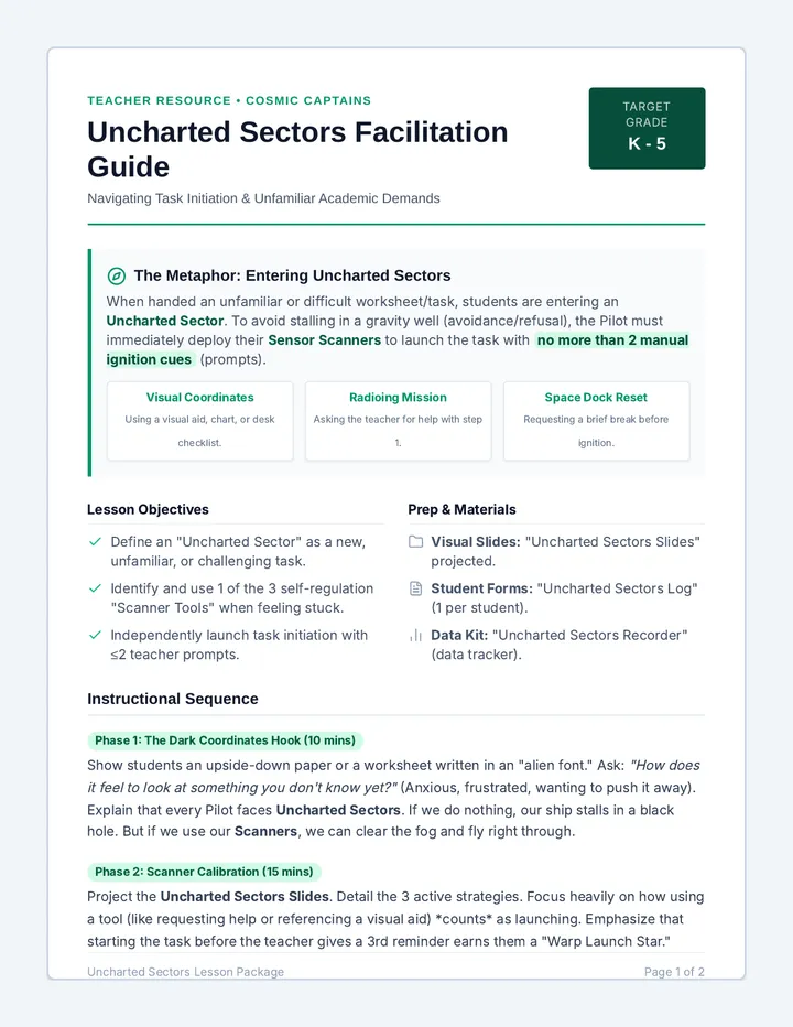 Uncharted Sectors Teacher Guide