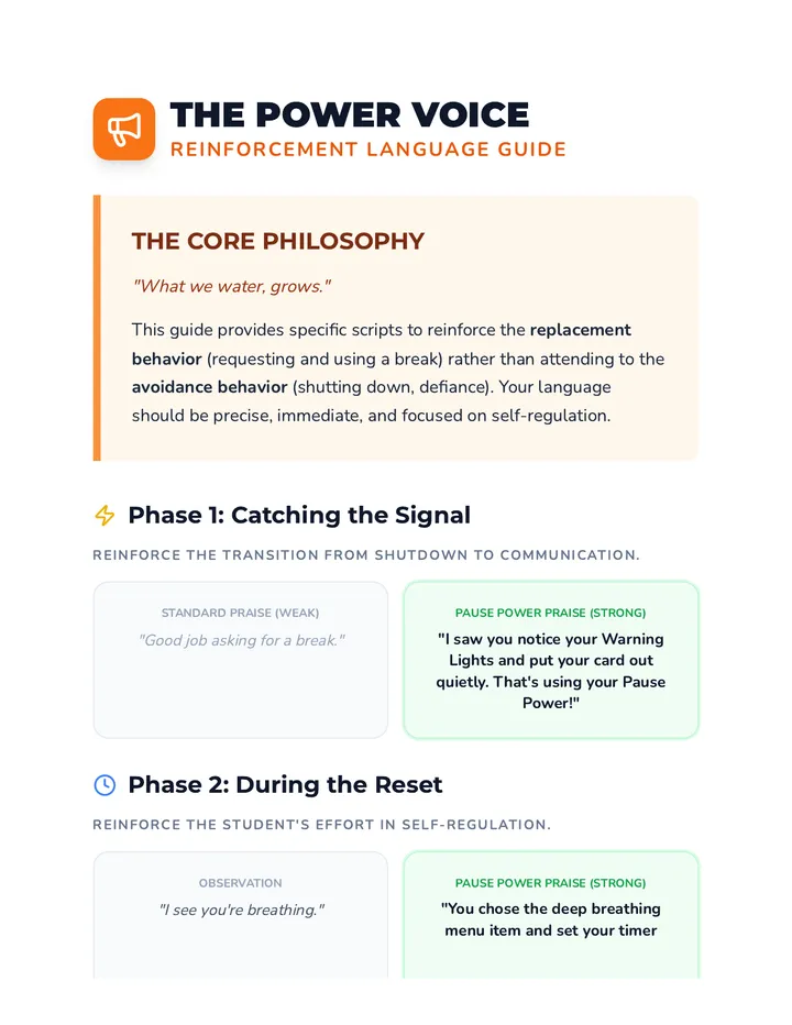 Pause Power Reinforcement Guide