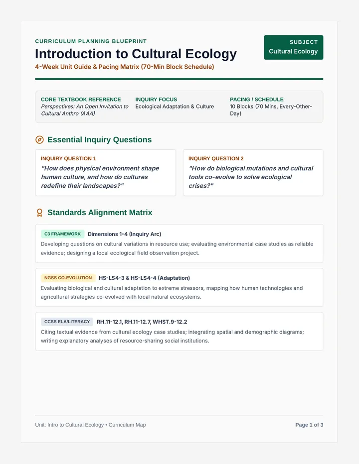 Culture Quest Unit Guide