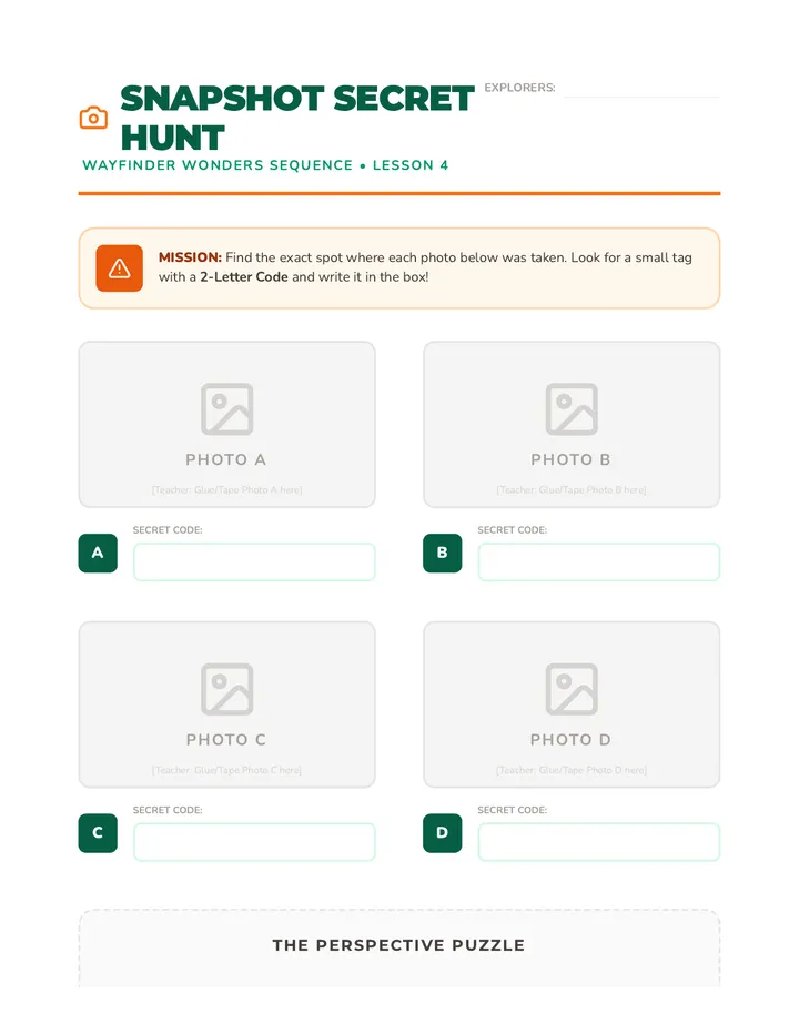Snapshot Secret Codes Worksheet