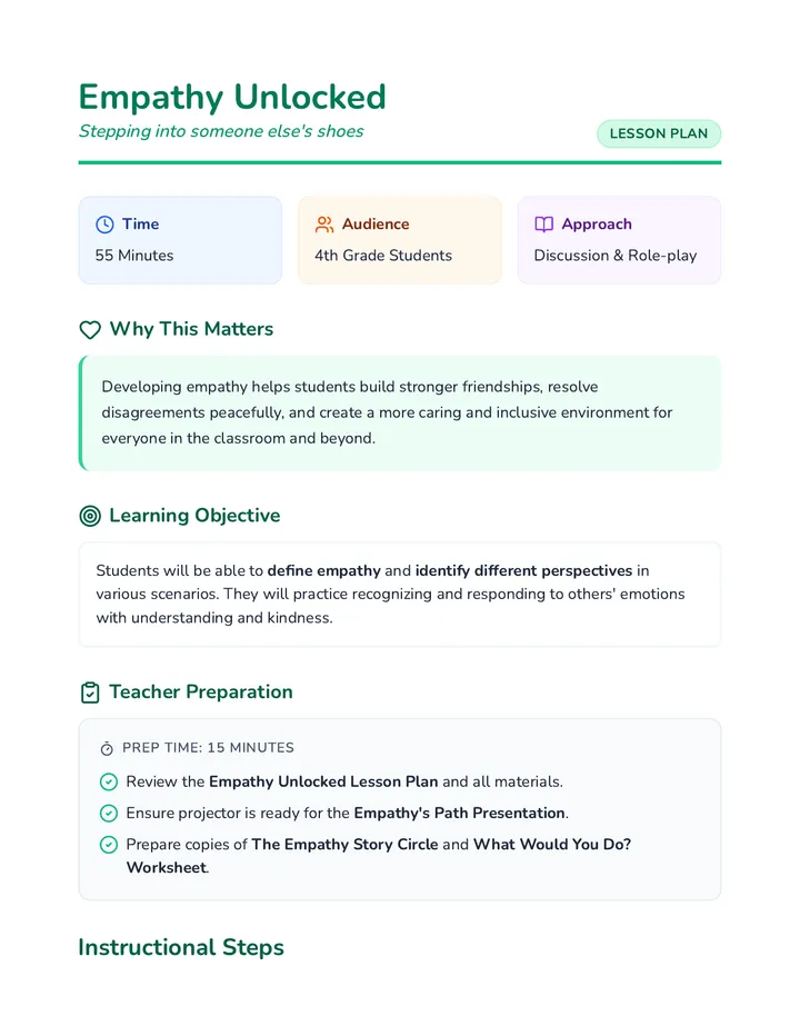 Empathy Unlocked Lesson Plan